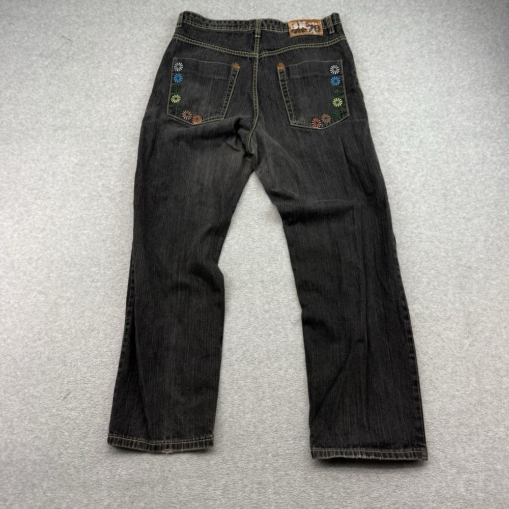 Brooklyn Xpress Jeans Mens 36x32 Baggy Wide Leg Hip Hop Y2K Skate Embroidered
